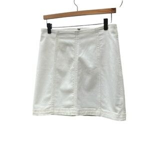 EUC Free People White Denim Back Zipper No Pockets Size 12